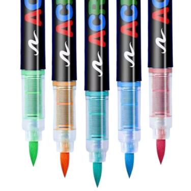 Imagem de Canetas Marcadoras de Tinta Acrílica 36 Cores – À Prova d’Água, Longa Duração, Ponta de Pincel, para Madeira, Pedra, Vidro, Tela, Cerâmica, Tecido e Muito Mais