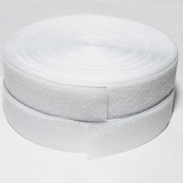Imagem de Fecho De Contato Macho e Femêa Costurável Fita Fixadora Velkro 50mm (Branco, 10 Metros)