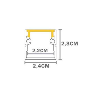 Imagem de Perfil De Sobrepor Taschibra Para Fita De Led Apex 24 Com 1,5 Metros B