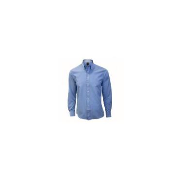 Imagem de Camisa masculina de manga comprida com gola de botão Oxford - Lightbek