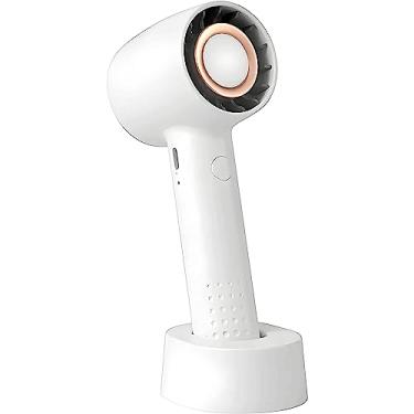 Imagem de AQIANGJY Ventilador de pé Mini ventilador com 3 configurações de velocidade, ventilador de mesa com base estável, ventilador portátil de bateria recarregável USB, ventilador pessoal portátil