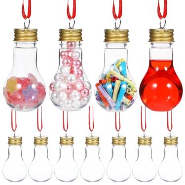Imagem de jojofuny 25 Peças de Bolas de Plástico Transparente Recarregáveis, Bolas de Enfeite de Natal Recarregáveis ​​para Árvore, Decoração de Festa de Fim de Ano, Globos Transparentes Pendurados, 50ml