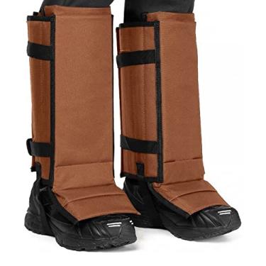 Imagem de Polainas de cobra, proteção contra mordida de cobra, impermeável, ajustável para homens, mulheres, caça, caminhada, fazenda, trabalho, marrom