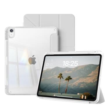 Imagem de GKABXY Capa transparente para iPad mini 7 A17 Pro de 8,3 polegadas, iPad mini 7ª/6ª geração (2024/2021), traseira transparente à prova de choque, dobrável em vários ângulos em forma de Y, suporta