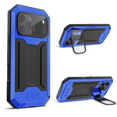 Imagem de FunnyWin Capa de celular compatível com iPhone 17 Air Metal com suporte para câmera Gorilla Glass integrada, híbrida, militar, armadura de silicone resistente, capa de telefone para homem e mulher