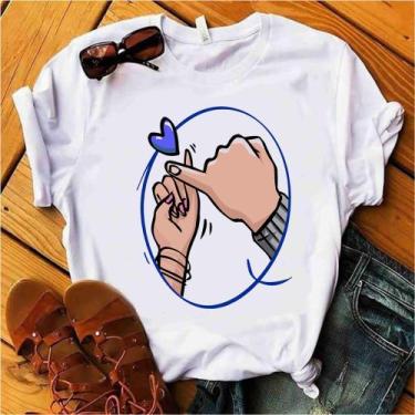 Imagem de Blusa T-shirt Camiseta Feminina Estampada -Frases Casal- Várias Estamp