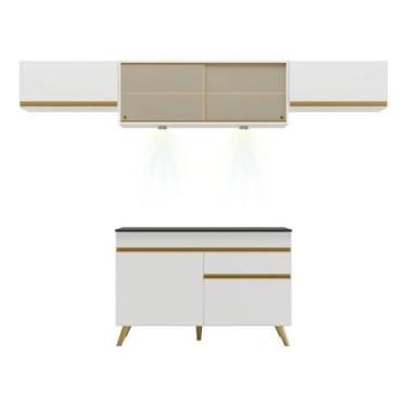 Imagem de Cozinha Compacta 4 Peças Com Leds Veneza Up Multimóveis - MULTIMOVEIS