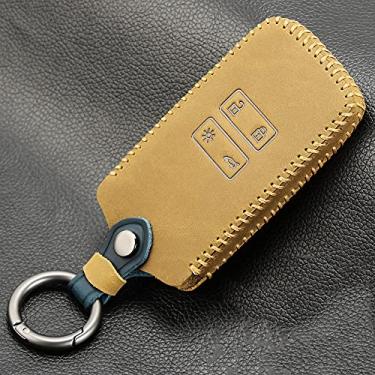 Imagem de WSWJDW Porta-chaves em couro para carro Capa Porta-chaves Porta-chaves com anel, adequado para Renault Kadjar Captur Clio Megane 2 3 4 RS Koleos Logan Scenic Card, 4