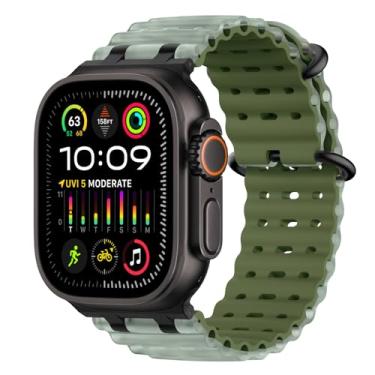 Imagem de MoKo Pulseira Ocean Band compatível com Apple Watch Ultra 3/2/1 de 49 mm, pulseira esportiva de silicone atualizada de 46 mm, 45 mm e 44 mm, séries 11/10/9/8/7/6/5 SE3/2/1, pulseira respirável com