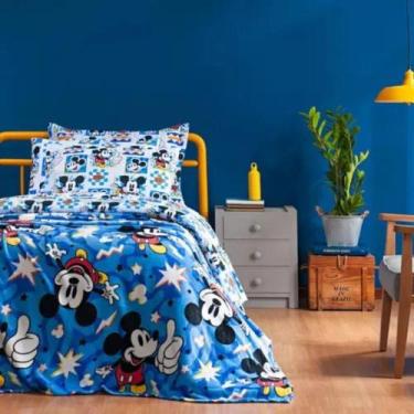 Imagem de Cobertor Manta Infantil Solteiro Flannel Disney Mickey Mais - Andreza 