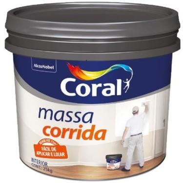 Imagem de Massa Corrida PVA Balde 25 Kilos Branca - 5966506 - CORAL