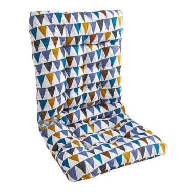 Imagem de Generic Almofada traseira alta para pátio, almofada reclinável, macia, integrada, portátil, almofada para cadeira com costas, espreguiçadeira, para café, Geometria Colorida