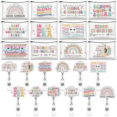 Imagem de Cosblank 24 peças de presentes de agradecimento a conselheiro escolar, 12 sacos de maquiagem, 12 carretéis retráteis, presente para educador, professor, escola, comunidade, conselheiro nacional