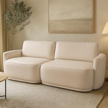 Imagem de Sofá 2 Lugares Orgânico 174cm Modulado Para Sala Brumma Bouclê Bege K01 - D'rossi