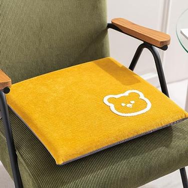 Imagem de Almofadas de assento para cadeiras de sala de jantar, almofadas de cadeira para cadeiras de cozinha, almofadas laváveis para cadeiras de jantar, formato quadrado, tecido de linho adequado para todas