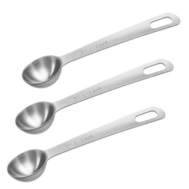 Imagem de MCSDFN 3 colheres medidoras de aço inoxidável – 5 ml/1 colher de chá colheres de cabo curto para assar, ingredientes líquidos e chá, sopa e cozinha