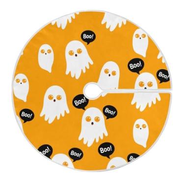 Imagem de JUZIHAI Halloween Boo Fantasmas Saia Árvore de Natal Tapete Decoração de Natal Ornamentos para Interior Exterior Casa 91 cm