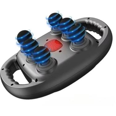 Imagem de Massageador Elétrico Corporal com 6 Pontas – Pistola de Massagem Muscular Profunda (Cinza)