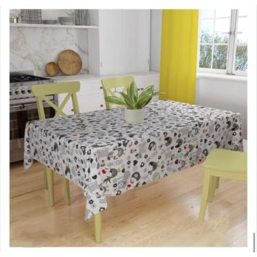 Imagem de Toalha de Mesa Grande Oxford Lisa ou Estampada para 10 ou 12 Lugares – Perfeita para Mesa Rústica (GALINHA)