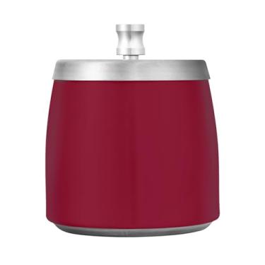 Imagem de JUZIHAI Cinzeiro vermelho com tampa, cinzeiro de aço inoxidável inodoro à prova de vento cinzeiro sem fumaça para escritório em casa, pátio, varanda, cigarro
