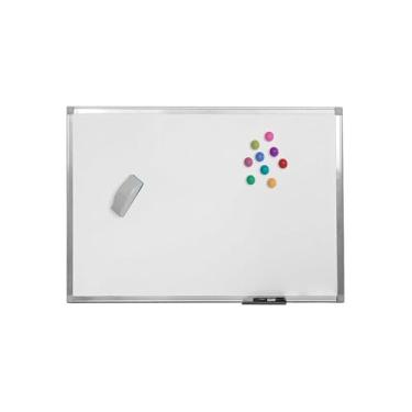 Imagem de Quadro Branco em Alumínio, 90x60cm, com Suporte para Apagador, Superfície Durável e Fácil de Limpar, para Escritório, Sala de Aula e Casa