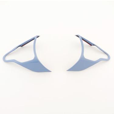 Imagem de JUIVEEL Capa de botão de controle de acabamento de volante estilo azul compatível com acessórios Hyundai Elantra CN7 N Hyundai KONA N 2022-2023