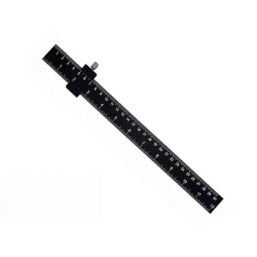 Imagem de 1 régua de bolso para marcenaria de alumínio para madeira com batentes deslizantes em polegadas e métricos