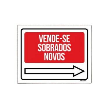 Imagem de Placa Sinalização - Vende-Se Sobrados Novos Direita 36X46