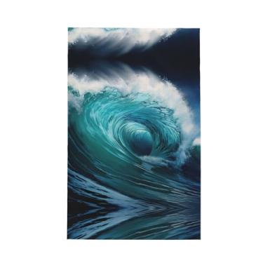 Imagem de XLLingL Lindas toalhas de cozinha com estampa de ondas do oceano, panos de prato de microfibra, para decoração e limpeza de cozinha - 1 peça