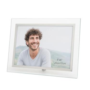 Imagem de Yangzi - Porta Retrato Vidro Prime Borda Prata Para Fotos 15x20 Horizontal - Tuut