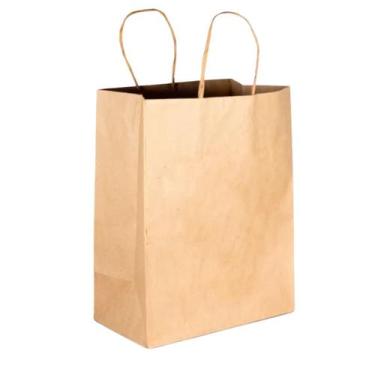 Imagem de Sacola kraft papel m média 100 unid alça torcida reforçada - MLBpel