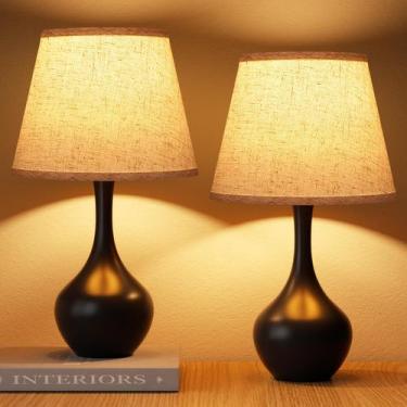 Imagem de Juego de 2 Lámparas de Mesa Táctiles Seealle en Negro con Regulador