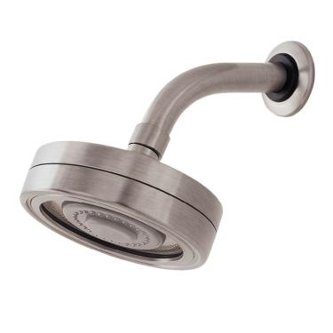 Imagem de Ducha Chuveiro Redondo de ABS com Sistema Autolimpante Acabamento Aço Escovado DP8720P