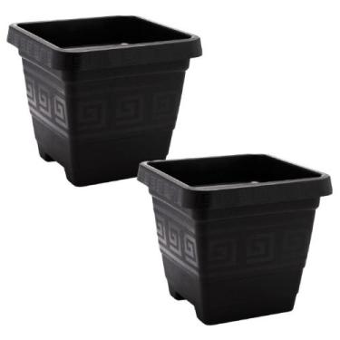 Imagem de 2 Vasos Quadrados Grandes de chão 29 Litros para Plantas e Jardins - P