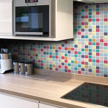 Imagem de Adesivo Destacável Pastilha para Cozinha 3D Mix Color - TaColado, 15 x