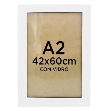 Imagem de Moldura Quadro A2 42x60 Foto Poster Ilustração Com Vidro - Várias Core