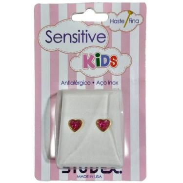 Imagem de Brinco Studex Sensitive Kids Aço Cirúrgico e Esterilizado, Coração ros