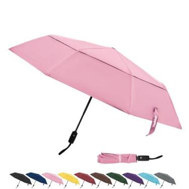 Imagem de Guarda-chuva TradMall Travel 107 cm com ventilação dupla rosa à prova 
