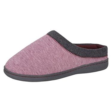 Imagem de Hanes Pantufas femininas de malha macia com sola interna e externa, Framboesa, Large