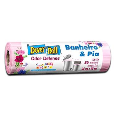 Imagem de Dover-Roll Saco Para Lixo Odor Defense Banheiro & Pia Rosa Flower Power Rolo Com 50 Sacos