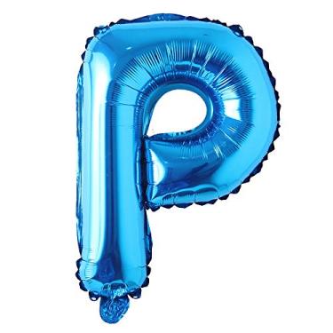 Imagem de Balões de festa de aniversário azul de 101,6 cm, decorações de casamento, alfabeto, letras de hélio, balões de hélio, suprimentos para chá de bebê (101,6 cm, azul puro P)