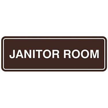 Imagem de Placa de porta/parede da Janitor - Plástico gravado a laser - Placa perfeita para casa, negócios ou escola