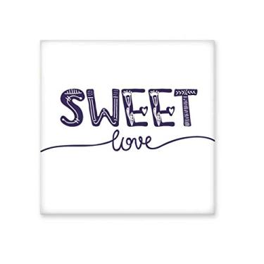 Imagem de Sweet Love Linda citação feita à mão azulejo de cerâmica brilhante banheiro cozinha parede pedra