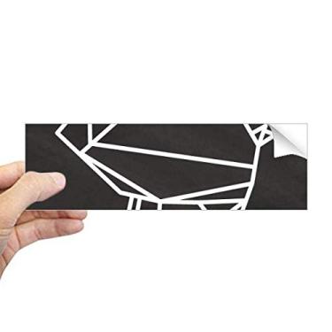 Imagem de DIYthinker Adesivo retangular abstrato de porco de origami geométrico para janela de notebook