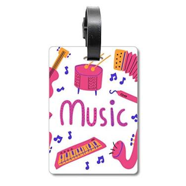 Imagem de Bolsa de viagem para guitarra de trombone com estampa de instrumento musical, etiqueta para bagagem