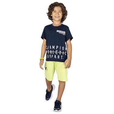 Imagem de Conjunto Infantil Menino Camiseta E Bermuda Champion Super Estiloso -