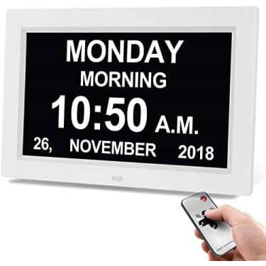 Imagem de Relógio Diurno Com Calendário Regulável Automático Porta-retratos Digital Tela HD 12 Alarmes Relógio Digital Extra Grande Com Visão Prejudicada, Com Controle Remoto, Para Idosos E Crianças Com Alz