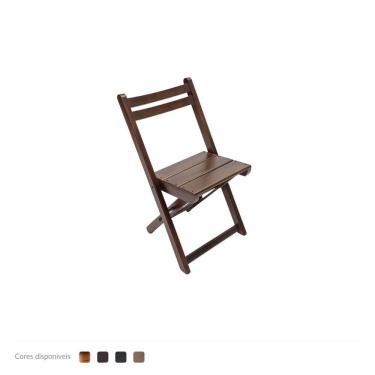 Imagem de Cadeira De Madeira Dobrável Imbuia - So Mesas So Cadeiras