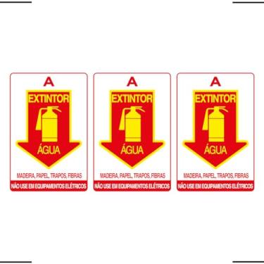 Imagem de Combo 3 Placas De Sinalização Extintor A Água 20X30 Ekomunike - X-712 F9e
