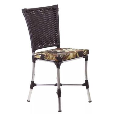 Imagem de Cadeira Angra Em Ferro Com Almofada Impermeável Trama Tabaco